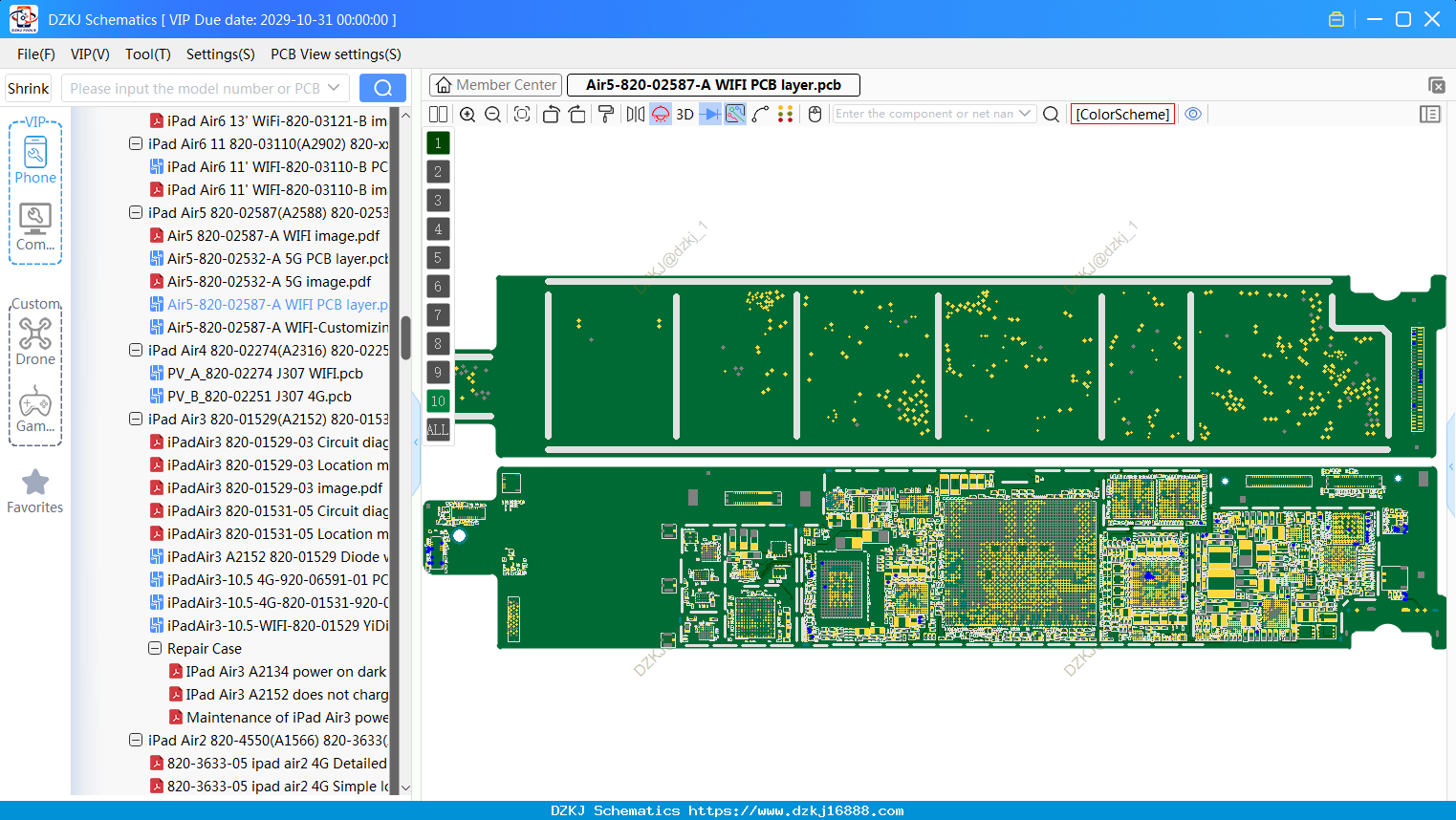 iPad Air5-820-02587-A WIFI PCB Layer